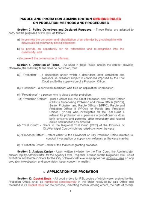 Omnibus Rules on Probation .